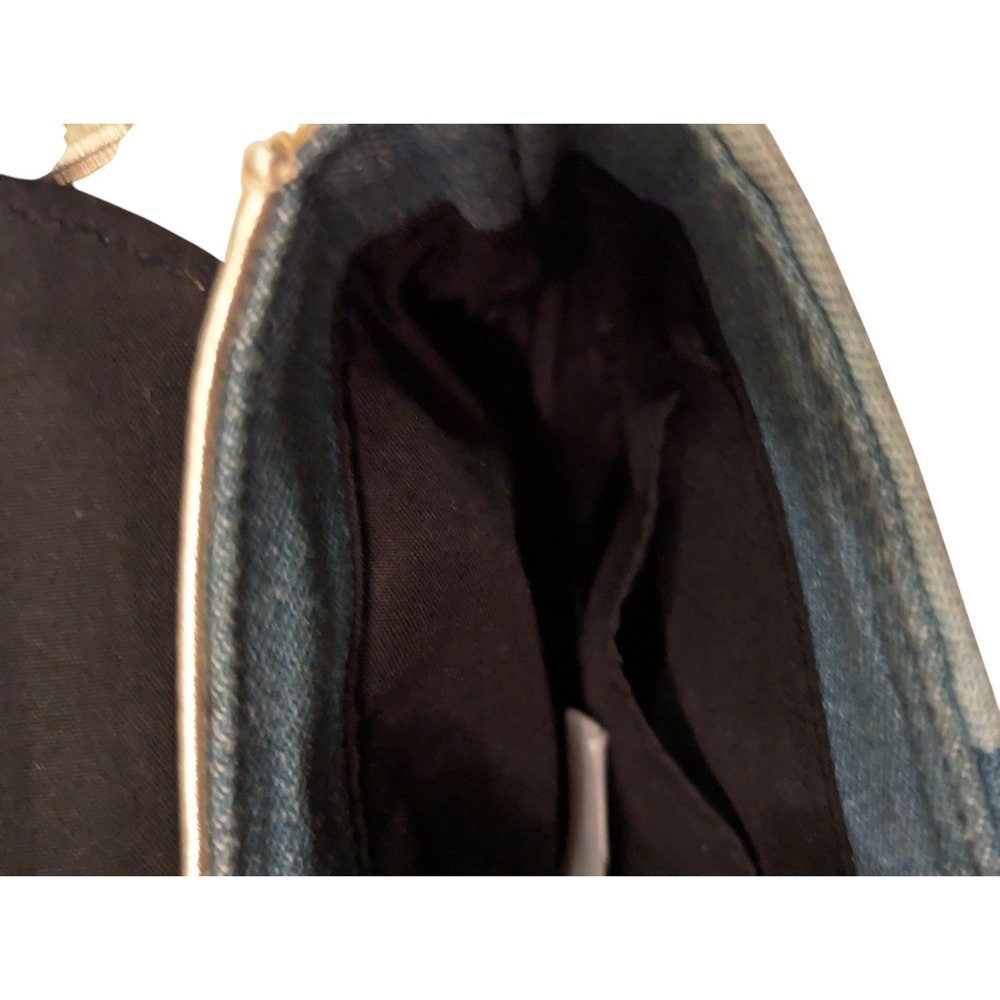 Joseph Ribkoff Crossbody Bag Gold Denim Color Block Signature Mini Purse‎ - Picture 7 of 16